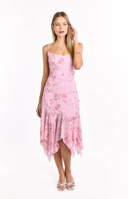 Another World Pink Sequin Midi Dress