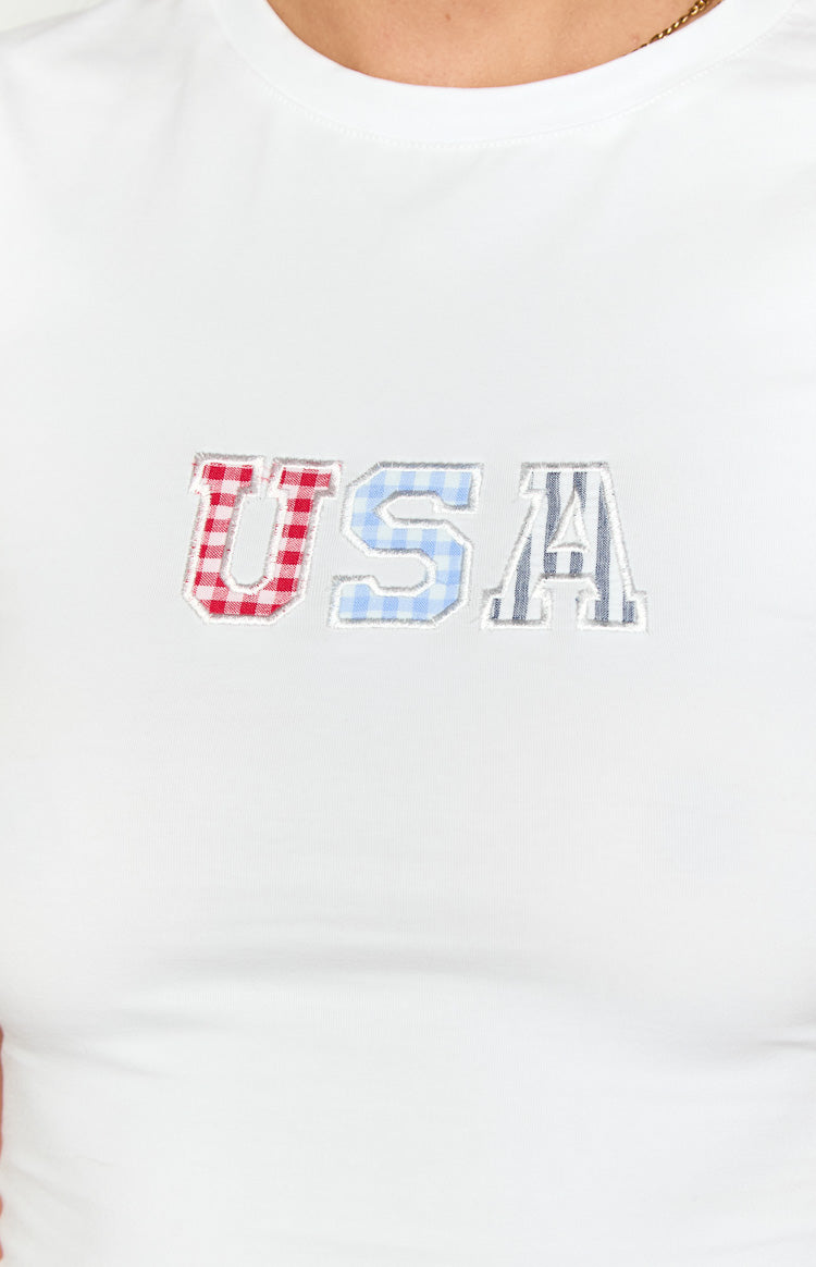 Astrea White USA Baby Tee