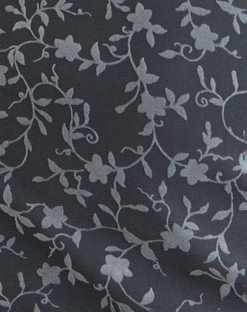 Bindara Mini Dress in Pretty Petal Flock Dark Grey