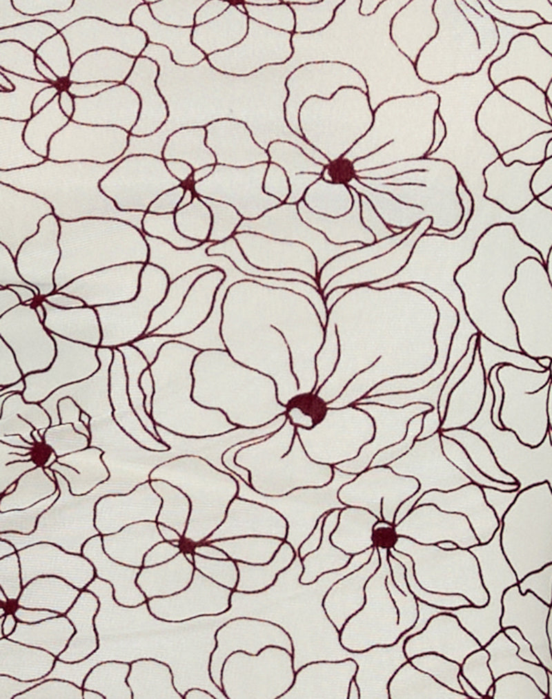 Broly Halter Dress in Line Flower Cream