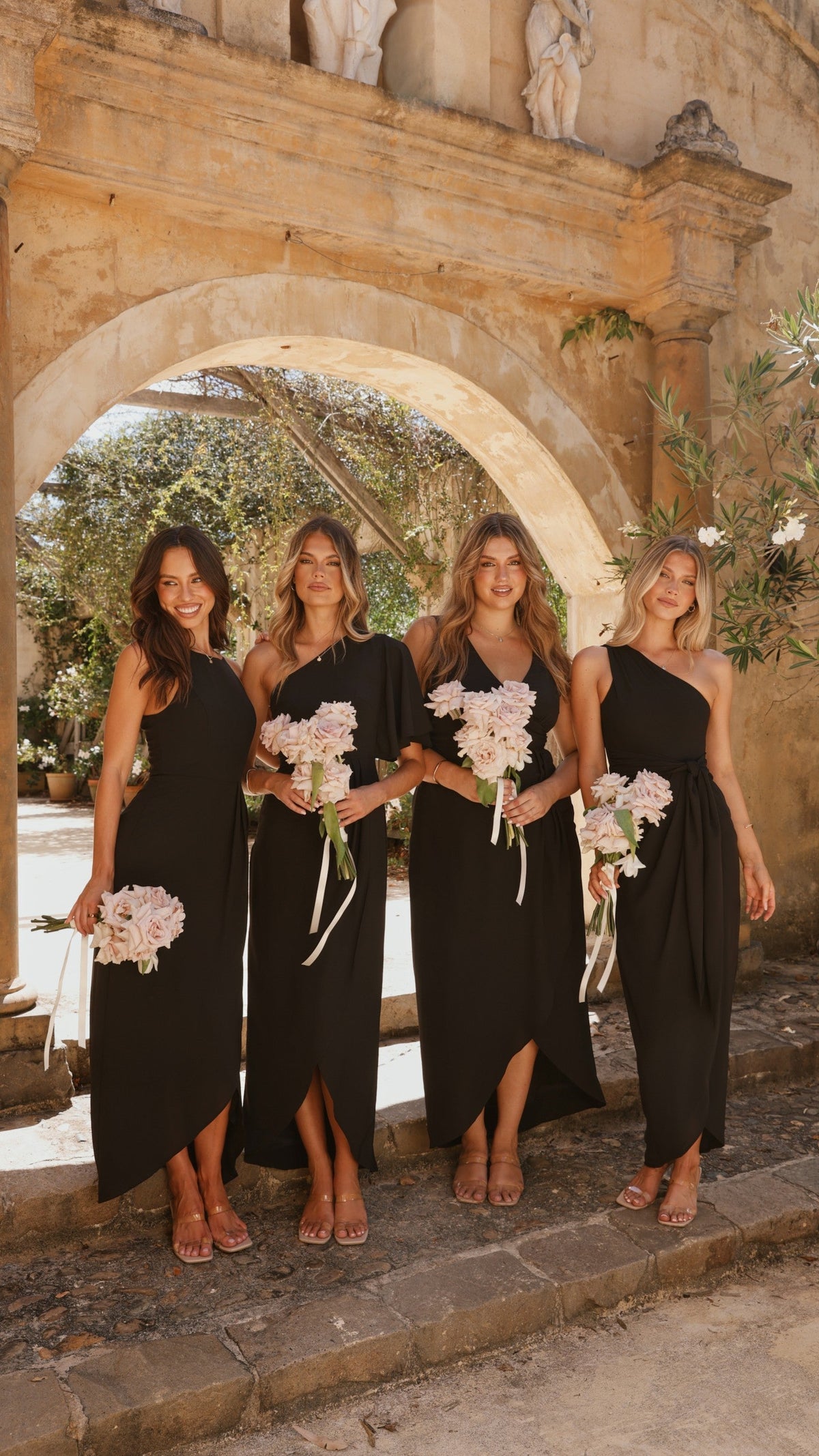 Emma One Sleeve Maxi Dress - Black