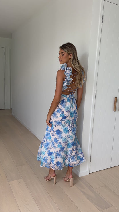 Galilhai Maxi Dress - Blue Floral