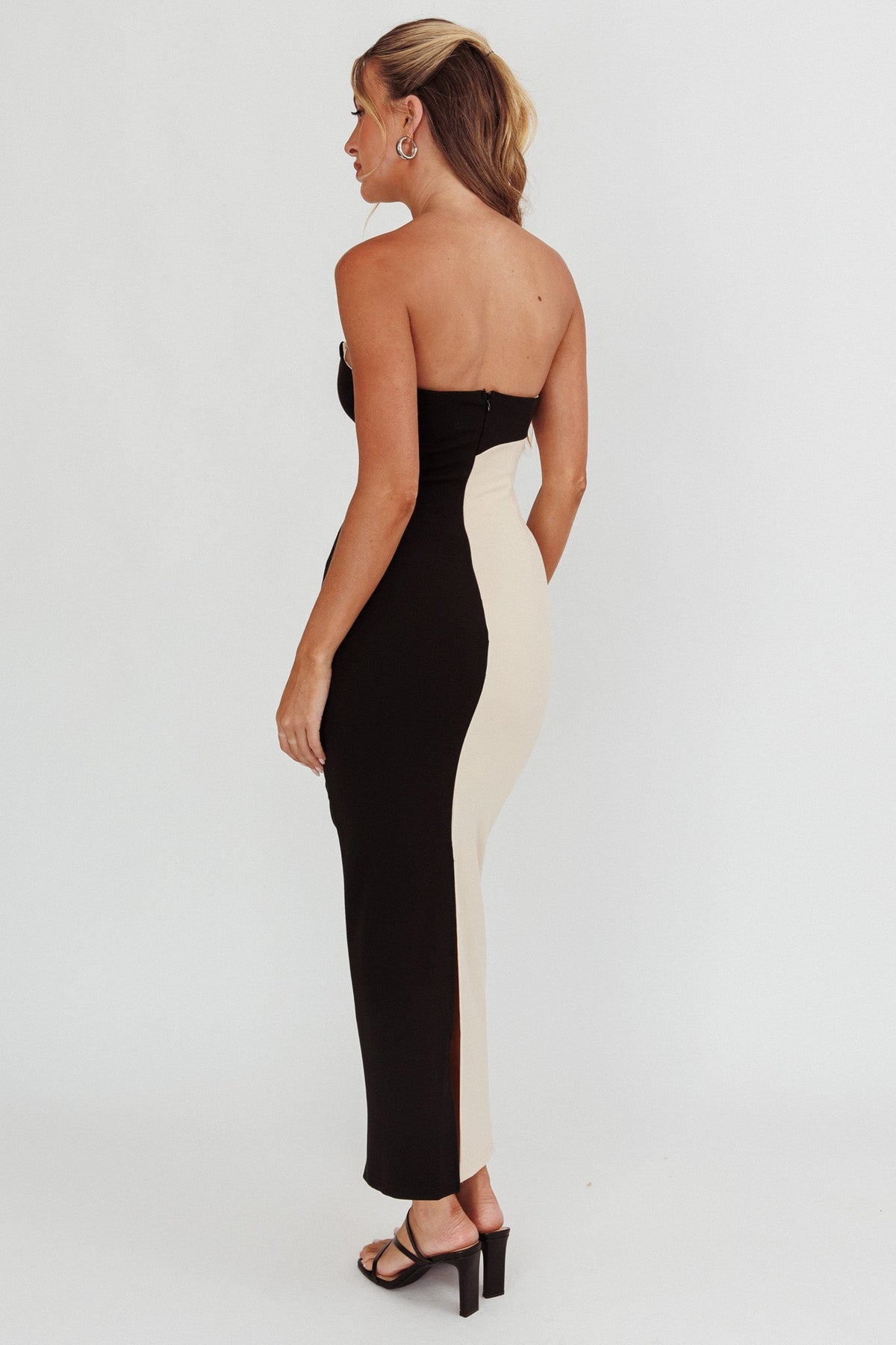 Regent Strapless Maxi Dress Black/Beige