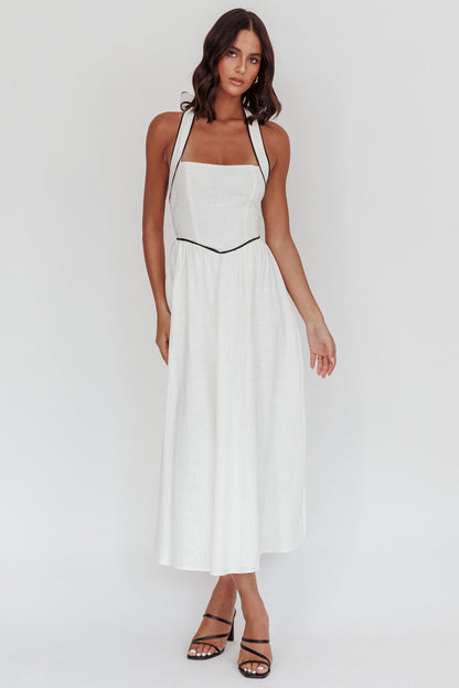 Rune Backless Maxi Dress White
