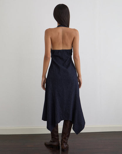 Comari Midi Dress in Chambray Indigo
