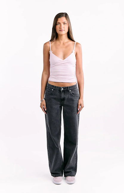 Charli Black Low Waist Baggy Leg Jeans