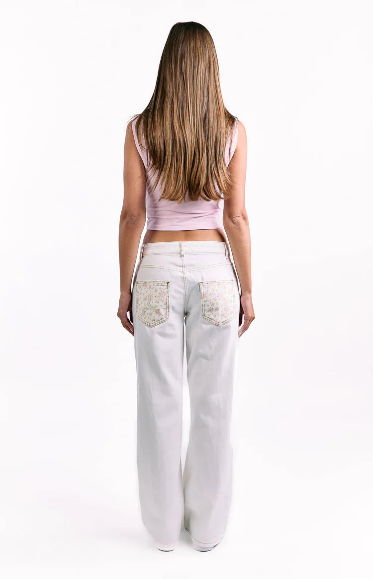 Charli White Low Waist Baggy Leg Jeans