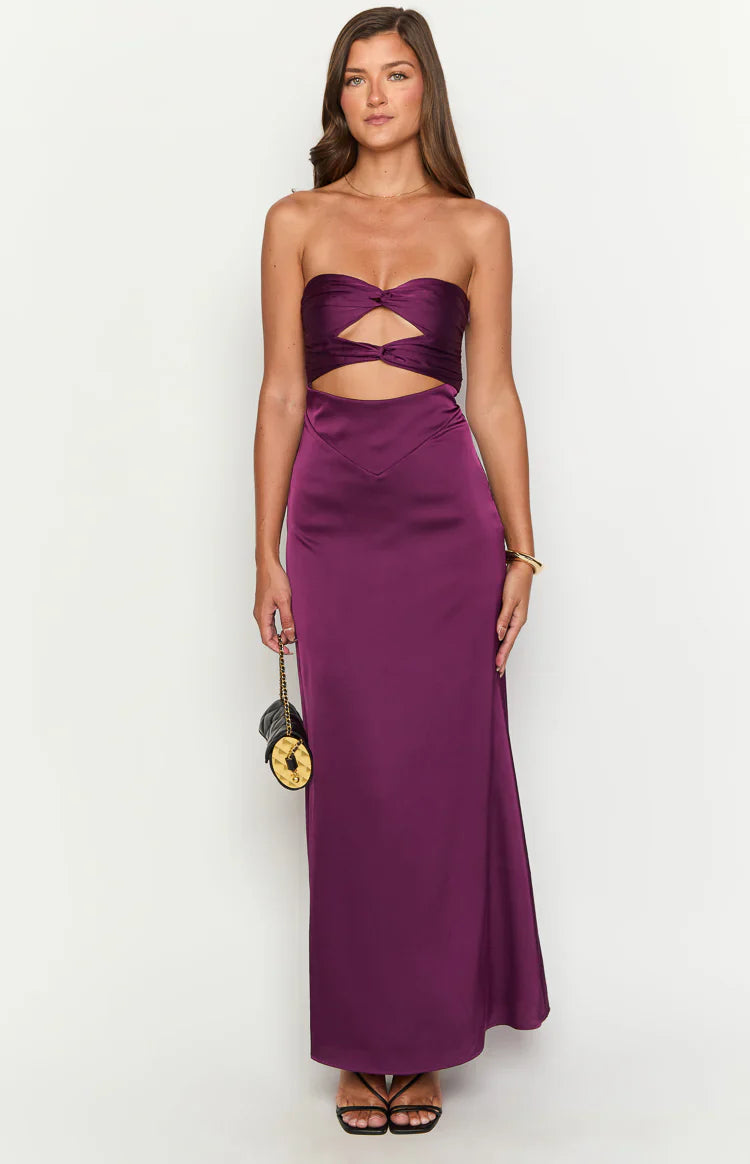 Coco Purple Strapless Maxi Dress
