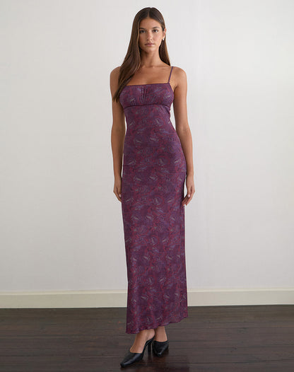 Darsih Maxi Dress in Regal Paisley Purple