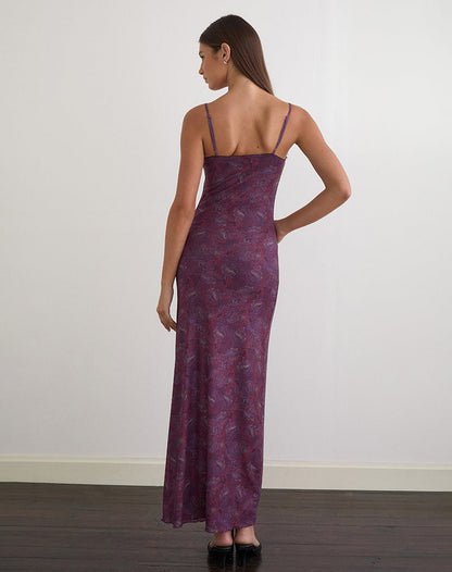 Darsih Maxi Dress in Regal Paisley Purple