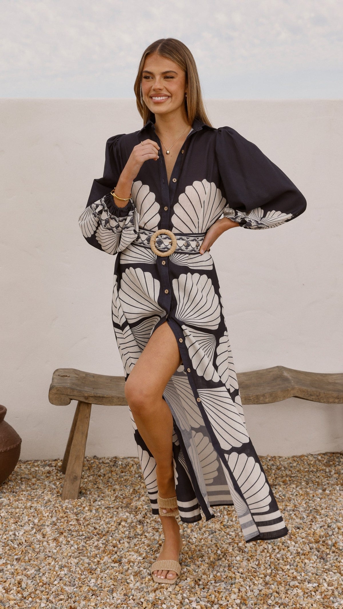 Cheyenne Long Sleeve Maxi Dress - Black