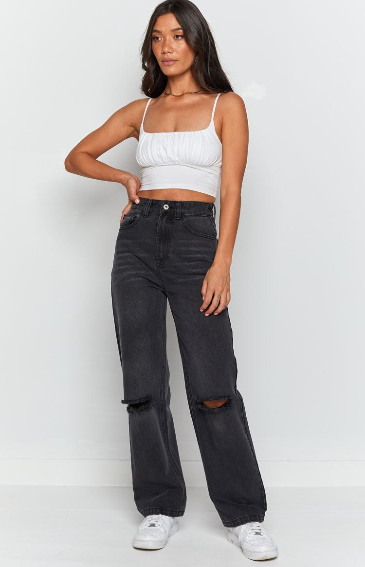 Robin Wide Leg Jeans Black Wash