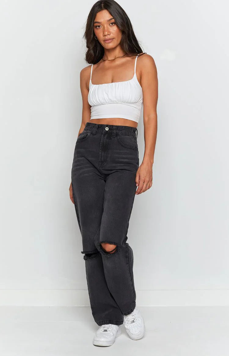 Robin Wide Leg Jeans Black Wash