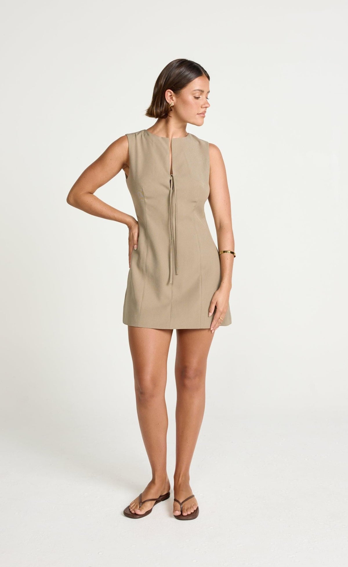 Caisey Mini Dress (Stone)