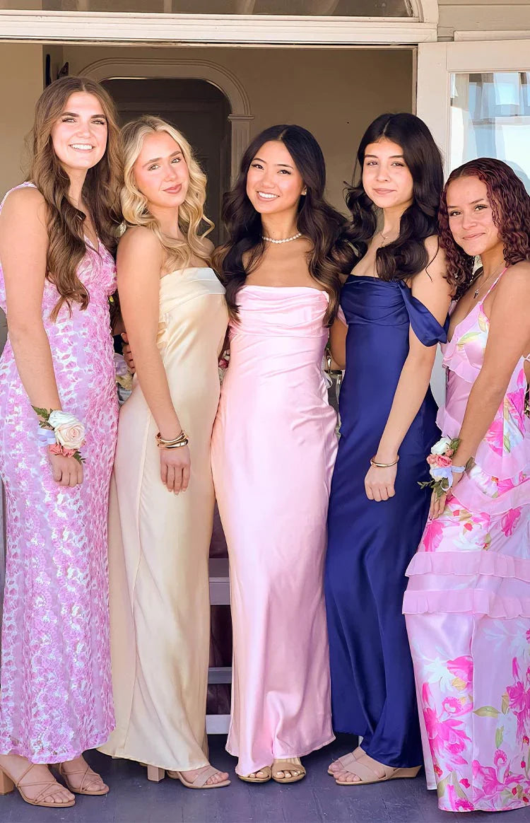 Ella Light Pink Off Shoulder Prom Dress
