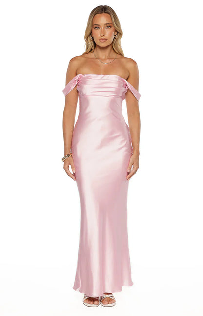 Ella Light Pink Off Shoulder Prom Dress