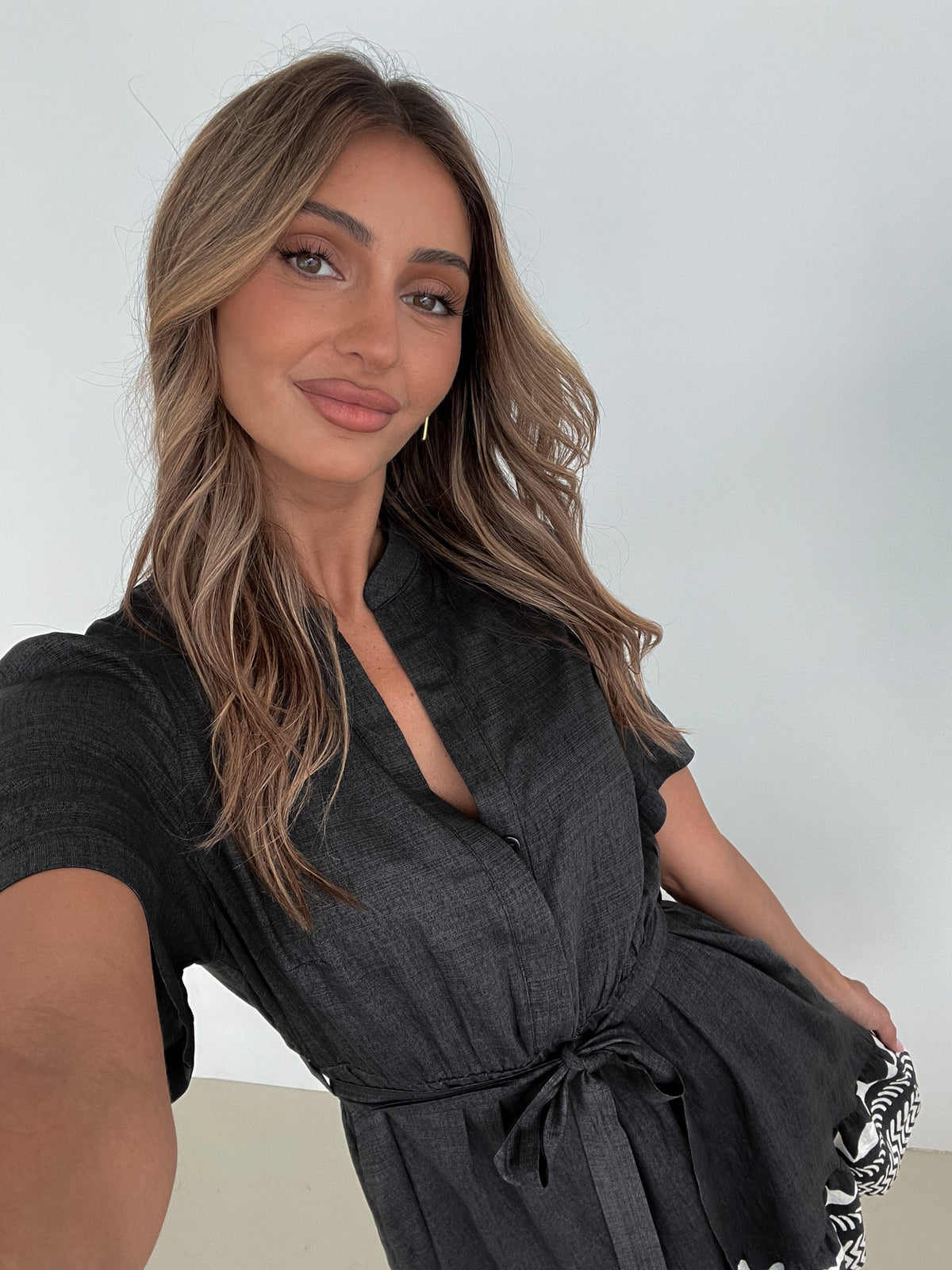 Laryssa Black Print Dress | Women's Printed Shirt Dress