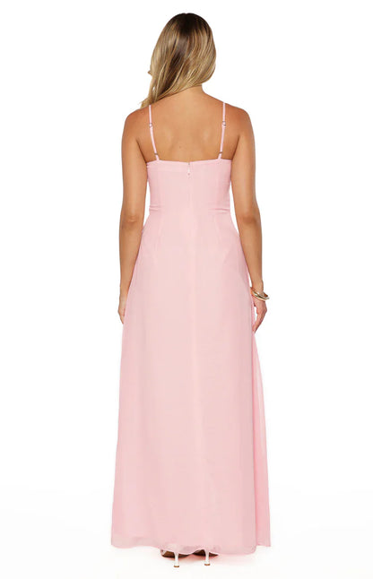 Flossie Pink Sleeveless Prom Dress