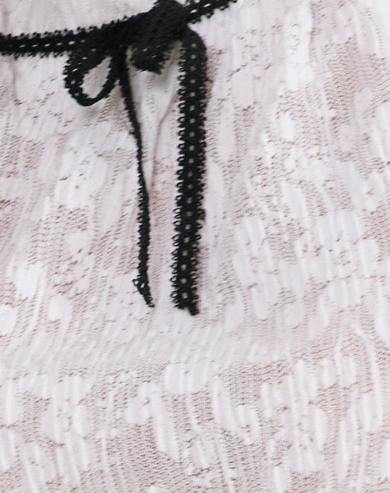 Gladia Halter Neck Mini Dress in Unlined Lace White