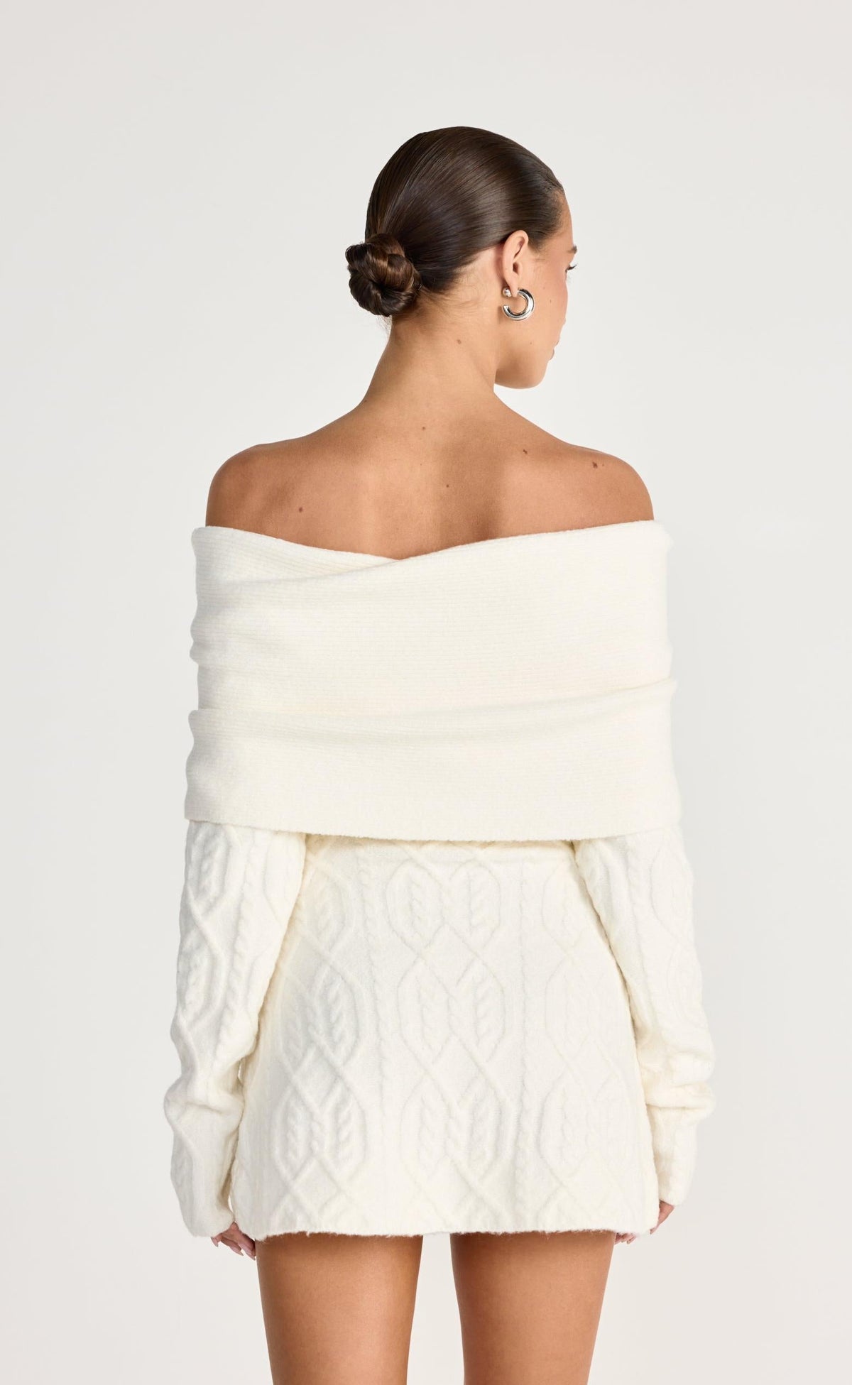Pavati Long Sleeve Mini Dress (Off White)