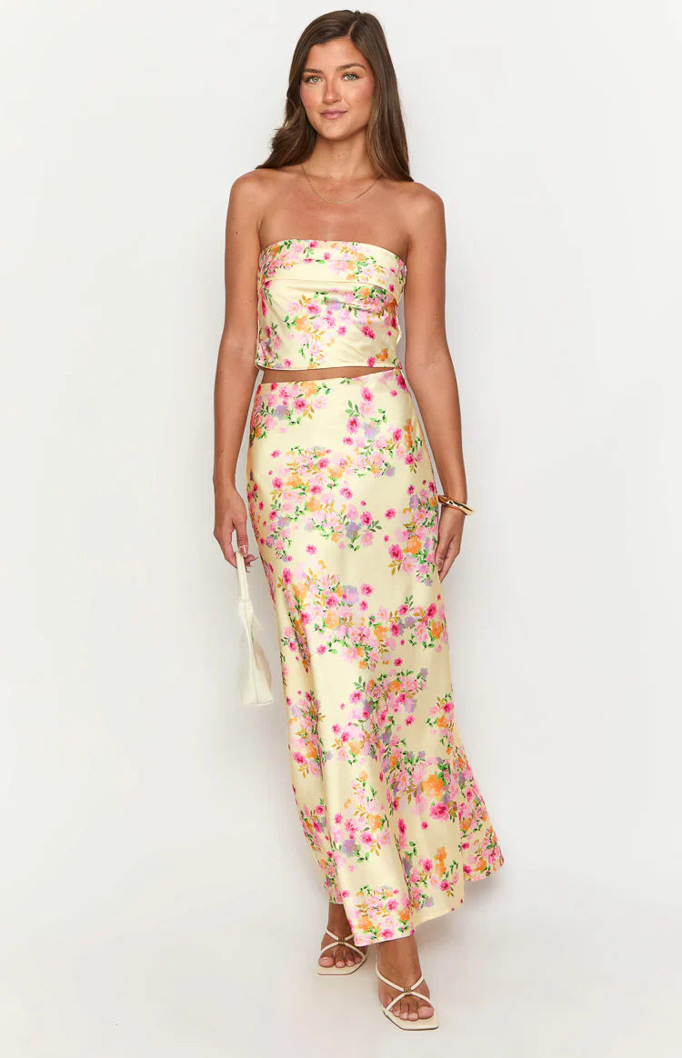 Genevieve Yellow Bloom Top
