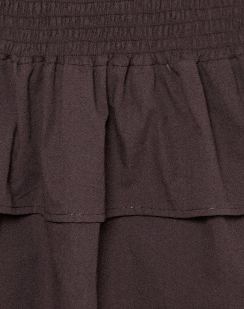 Herais Halterneck Mini Dress in Deep Mahogany