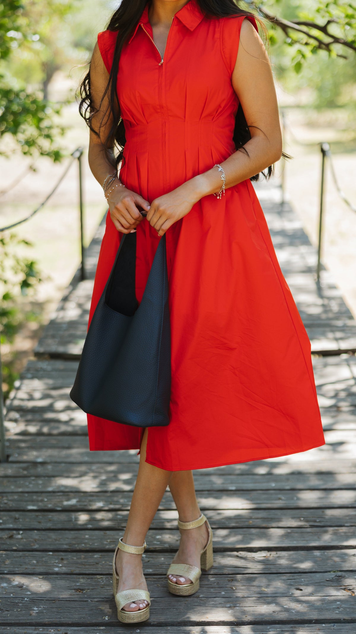 Girl Go Zipper Midi Dress