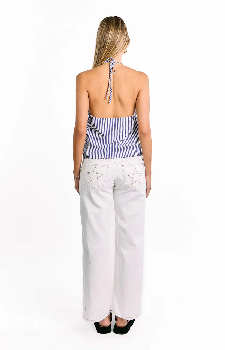 Imee Blue Striped Top