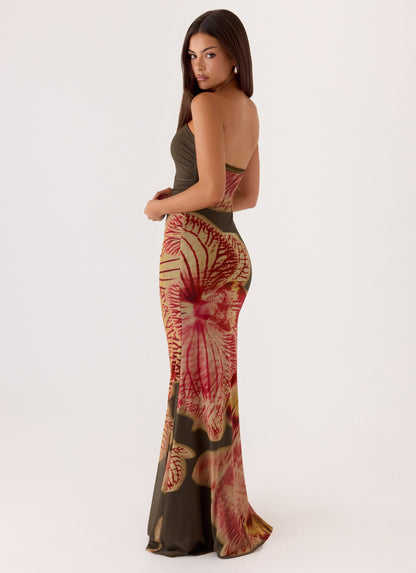 Iroha Strapless Maxi Dress - Jungle Grove