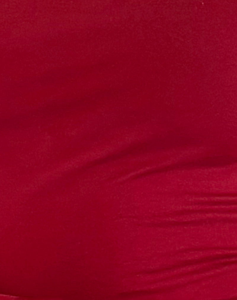 Janjisu Bodycon Mini Dress in Adrenaline Red