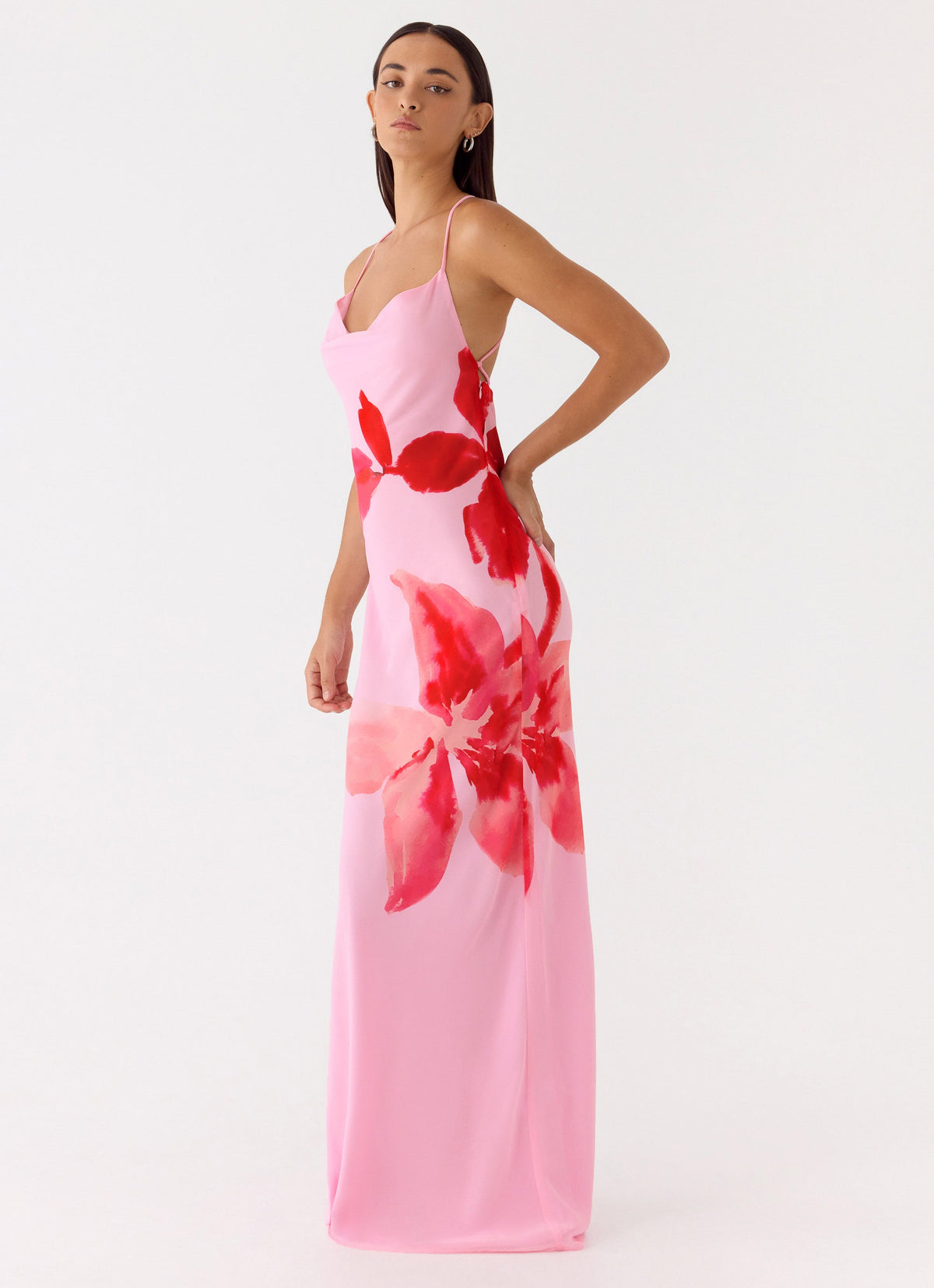 Jasmyn Cowl Maxi Dress - Pink Petal