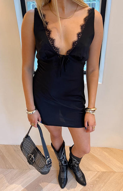 Jennifer Black Mini Party Dress