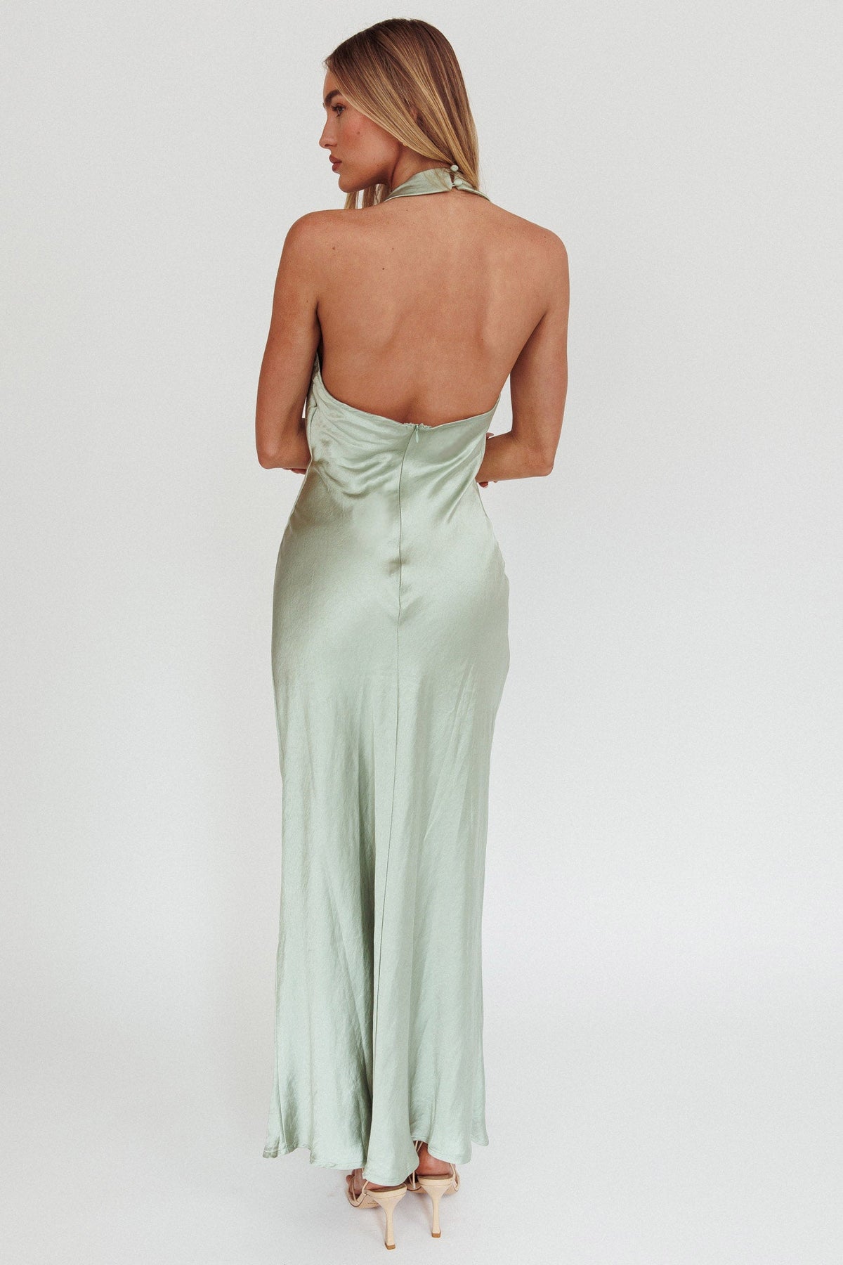 Element Halterneck Maxi Dress Matcha