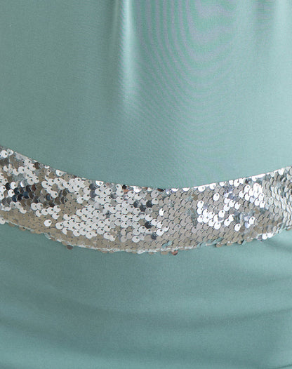Karuna High Neck Maxi Dress in Aqua Grey