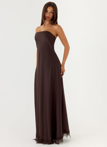 Kayleigh Strapless Maxi Dress - Chocolate Torte