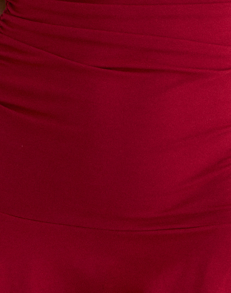 Lanai Mini Dress in Rayon Jersey Adrenaline Red