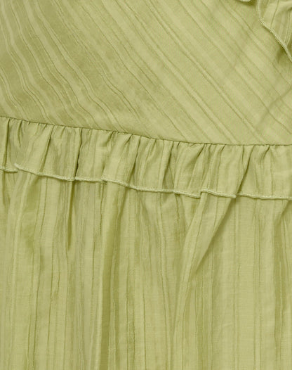Lorena Mini Dress in Chiffon Stripe Green