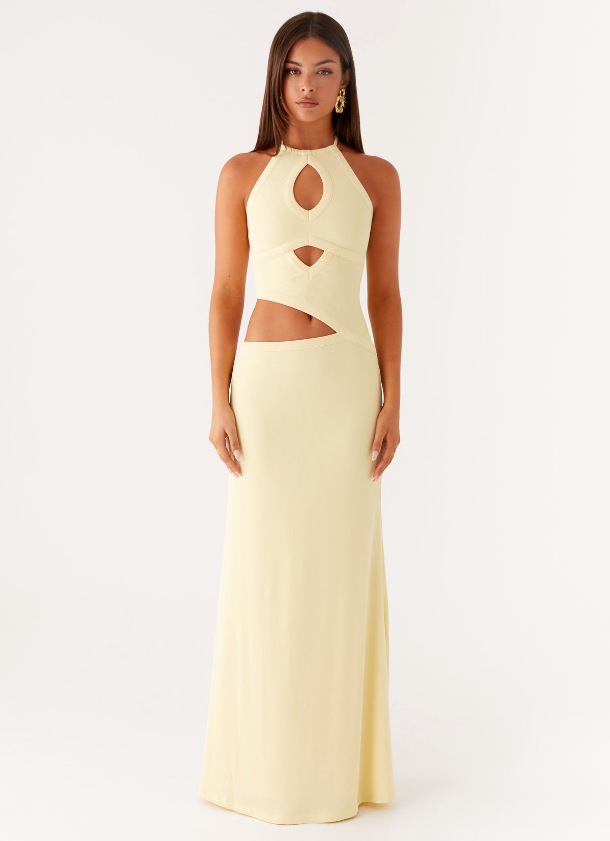 Lanah Cut Out Maxi Dress - Yellow