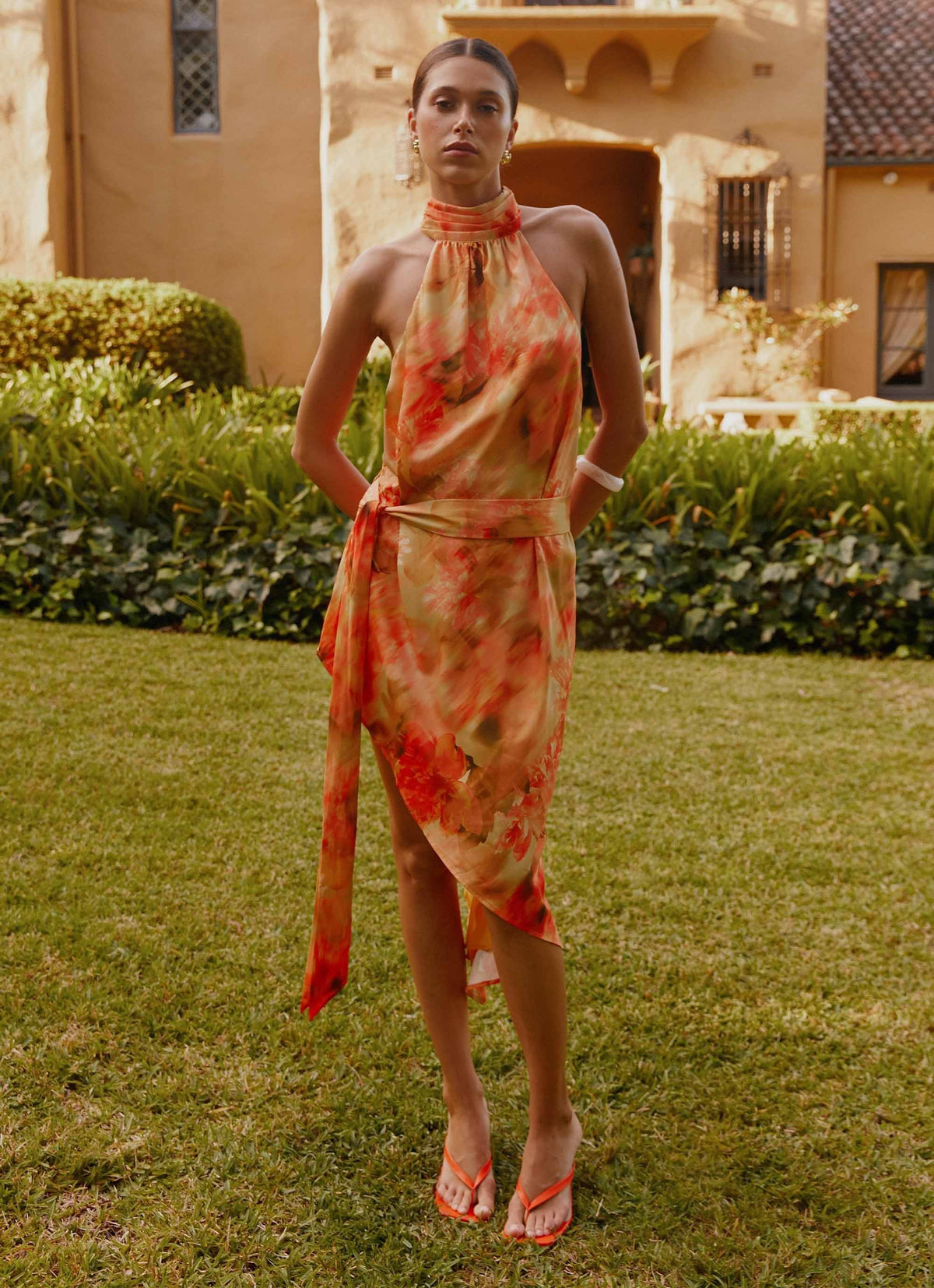 Lou Midi Dress - Sunset Floral