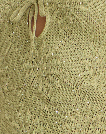 Masela Midi Dress in Sequin Knit Green