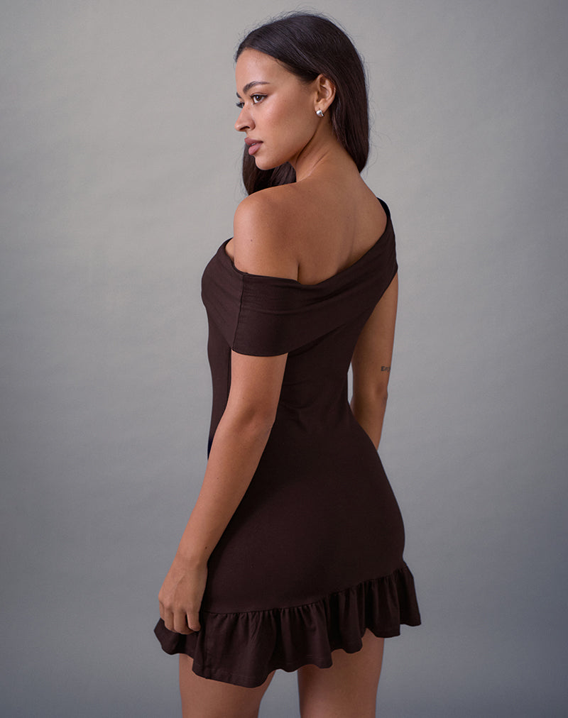 Maufa Mini Dress in Jersey Bitter Chocolate