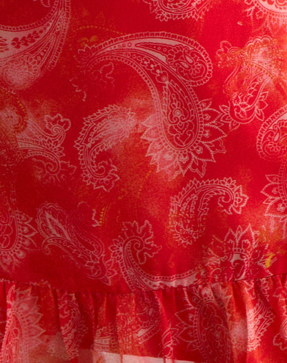 Mireya Mini Dress in Paisley Chiffon Red