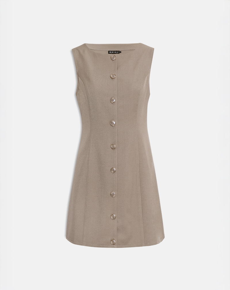 Mirina Mini Dress in Tailoring Taupe