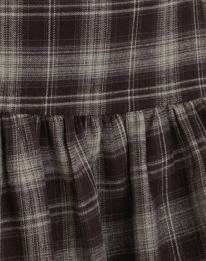 Miyori Square Neck Mini Dress in Grey Check