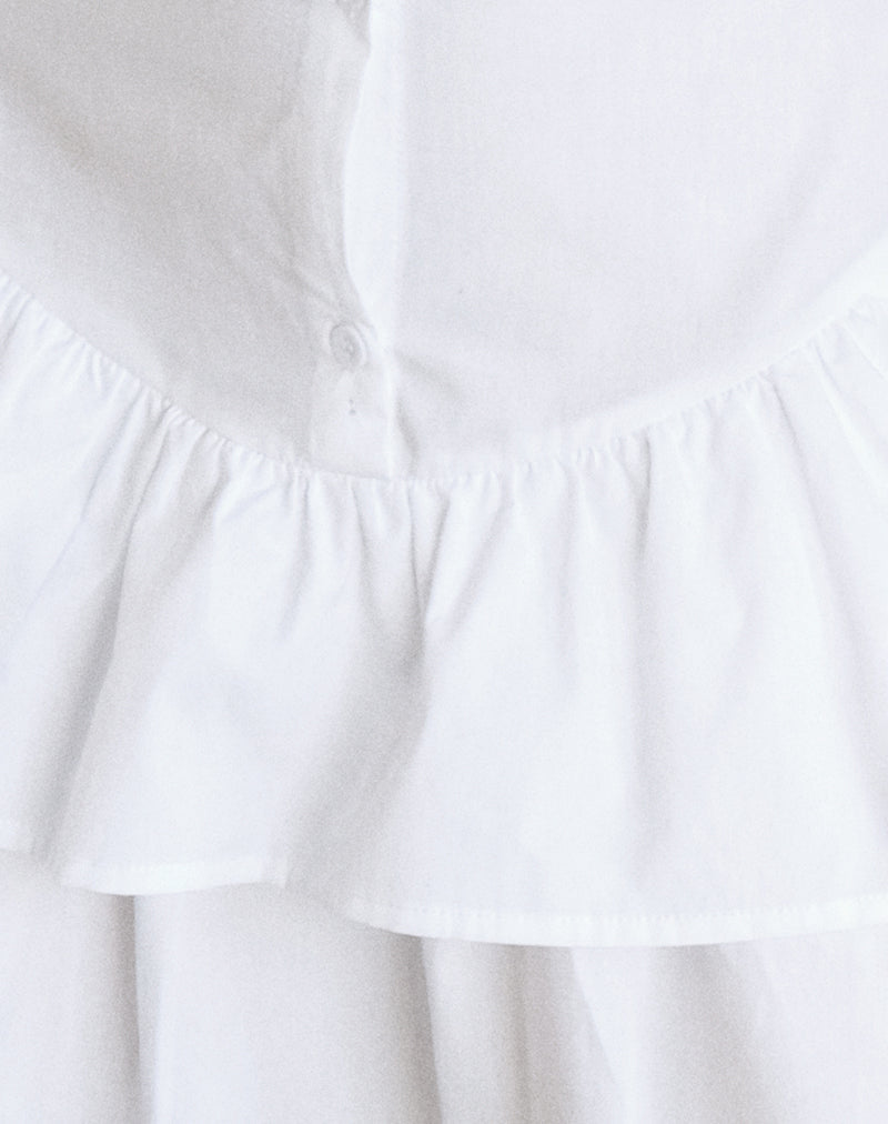 Movan Dropped Waist Mini Dress in White