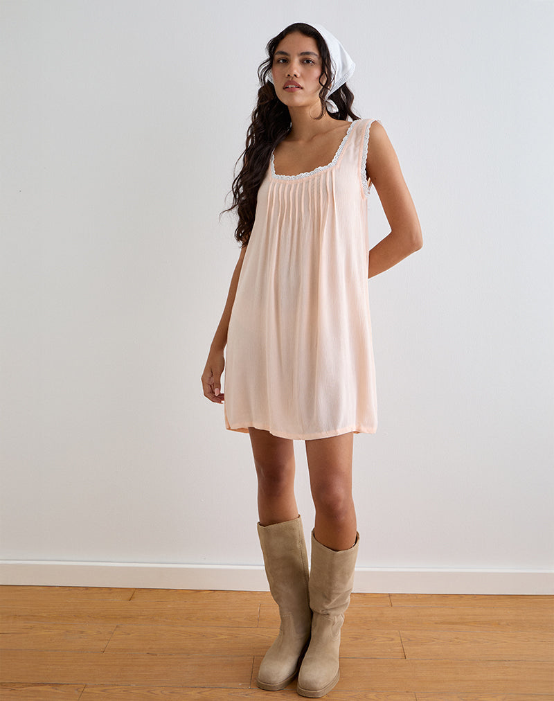 Musta Sleeveless Mini Dress in Scallop Shell