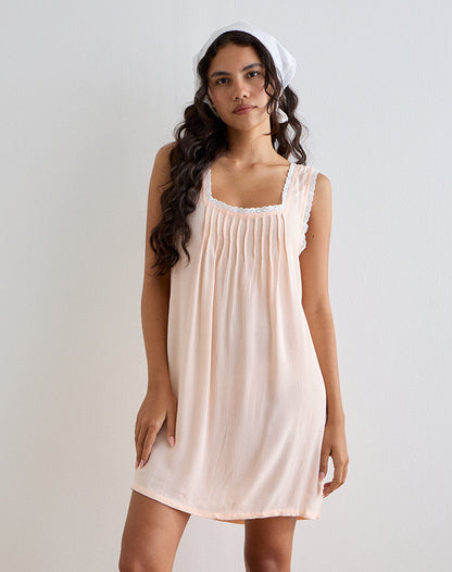 Musta Sleeveless Mini Dress in Scallop Shell