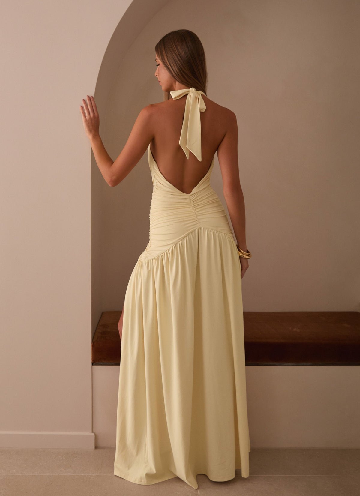 Makena Halter Maxi Dress - Yellow