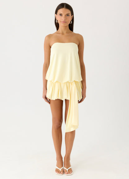 Mazie Strapless Mini Dress - Yellow