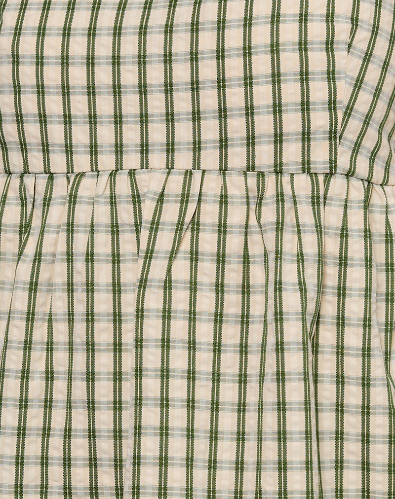 Nikita Mini Dress in Green Check